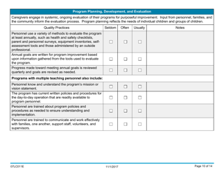 Form 07LC011E Oklahoma Quality Child Care Program Scale: Self-assessment - Oklahoma, Page 10