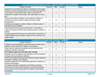 Form 07LC011E Oklahoma Quality Child Care Program Scale: Self-assessment - Oklahoma, Page 7