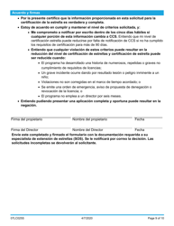 Formulario 07LC025S Solicitud De Certificacion Estrella Centro De Cuidado Infantil - Oklahoma (Spanish), Page 9