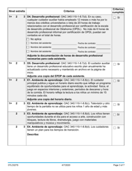 Formulario 07LC027S Solicitud De Certificacion Estrella De Hogar De Cuidado Infantil Familiar - Oklahoma (Spanish), Page 3