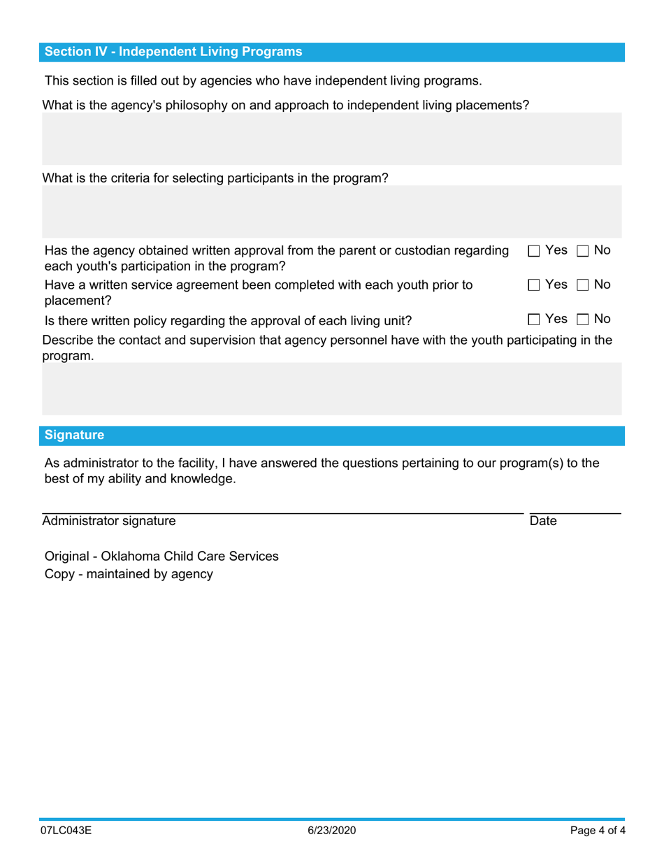 Form 07LC043E (OCC-43) - Fill Out, Sign Online and Download Fillable ...