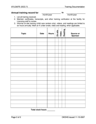 Form 07LC007E (OCC-7) Training Documentation - Oklahoma, Page 2