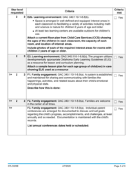Form 07LC025E (OCC-025) Request for Child Care Center Star Certification - Oklahoma, Page 5