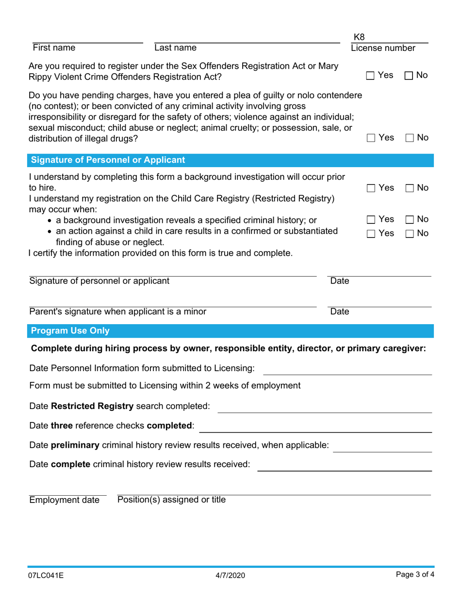 Form 07lc041e Occ 41 Fill Out Sign Online And Download Fillable