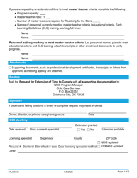 Form 07LC074E (OCC-74) Request for Extension of Time to Comply - Oklahoma, Page 2