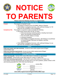 Document preview: Form 07LC084E Notice to Parents - Oklahoma
