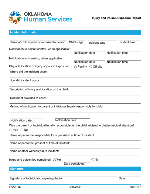 Form 07LC118E  Printable Pdf