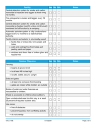 Form 07LC119E Physical Environment Checklist - Oklahoma, Page 2