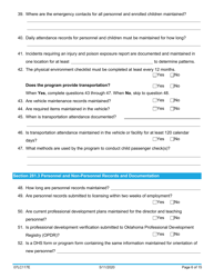 Form 07LC117E Compliance Review for Child Care Programs - Oklahoma, Page 6