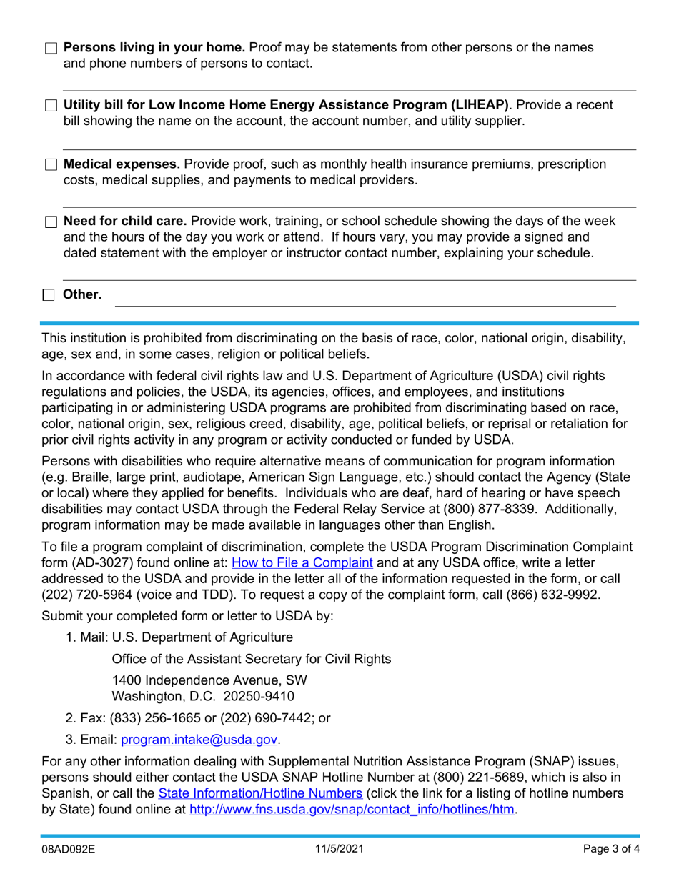 Form 08AD092E (ADM-92) Client Contact and Information Request - Oklahoma, Page 3