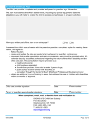 Form 08CC006E In-home Child Care Certification for Special Needs Rate - Oklahoma, Page 5