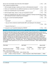Form 08FB030E Application for Disaster Food Benefit Assistance - Oklahoma, Page 2