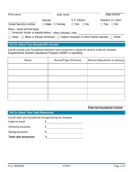 Form 08FB030E Application for Disaster Food Benefit Assistance - Oklahoma, Page 4