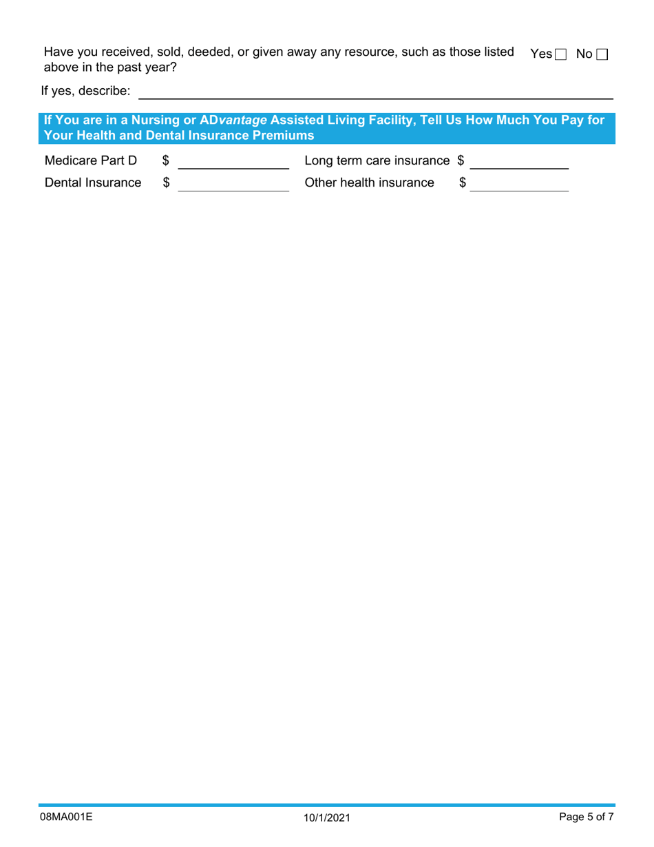 Form 08MA001E (FSS-BR-1-MED) Renew My Medical Benefits - Oklahoma, Page 5