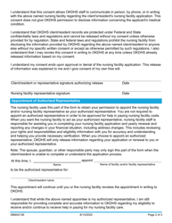Form 08MA013E Nursing Facility Consent for Release of Informationand/Or Appointment of Authorized Representative - Oklahoma, Page 2