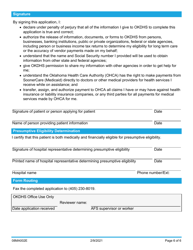 Form 08MA002E Hospital Presumptive Eligibility Long Term Care Application - Oklahoma, Page 6