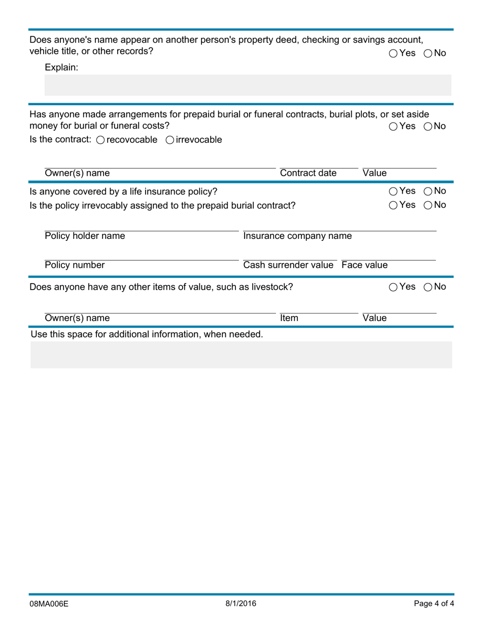 Form 08MA006E Asset Information - Oklahoma, Page 4