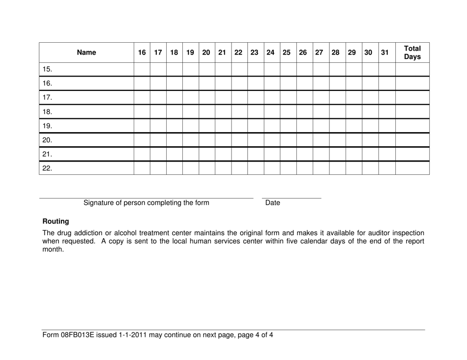 Form 08FB013E Snap Daily Census Report - Oklahoma, Page 4