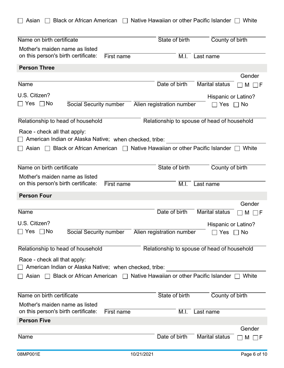 Form 08MP001E Request for Benefits - Oklahoma, Page 6