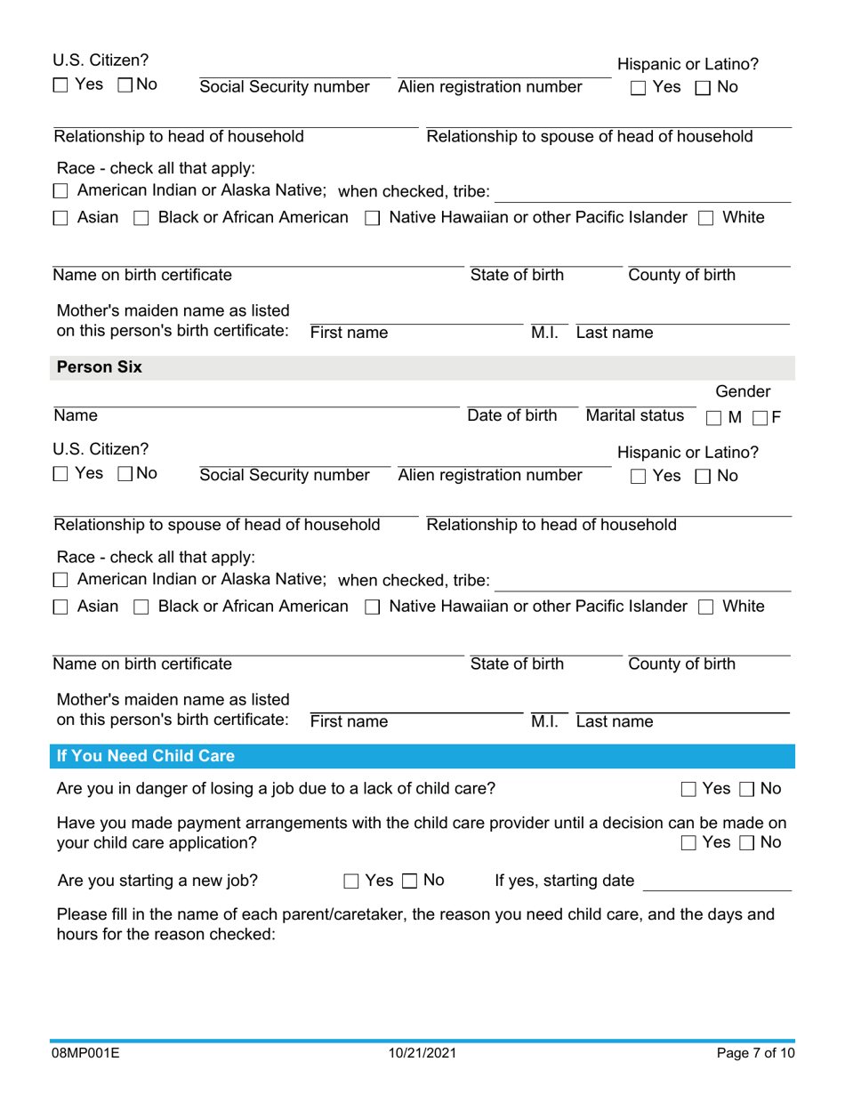 Form 08MP001E Request for Benefits - Oklahoma, Page 7