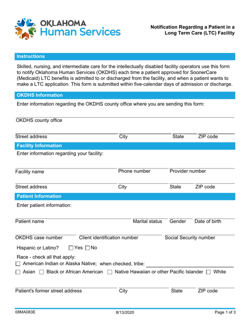 Form 08MA083E  Printable Pdf