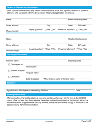 Form 08MA083E Notification Regarding Patient in a Nursing Facility - Oklahoma, Page 3