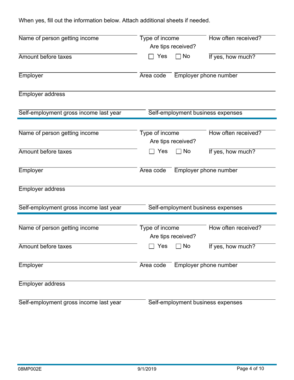 Form 08MP002E Eligibility Information for Benefits - Oklahoma, Page 4