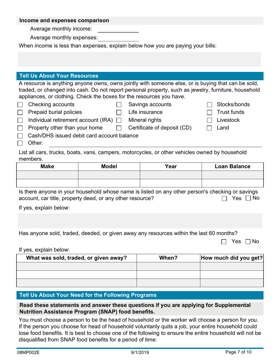 Form 08MP002E Eligibility Information for Benefits - Oklahoma, Page 7