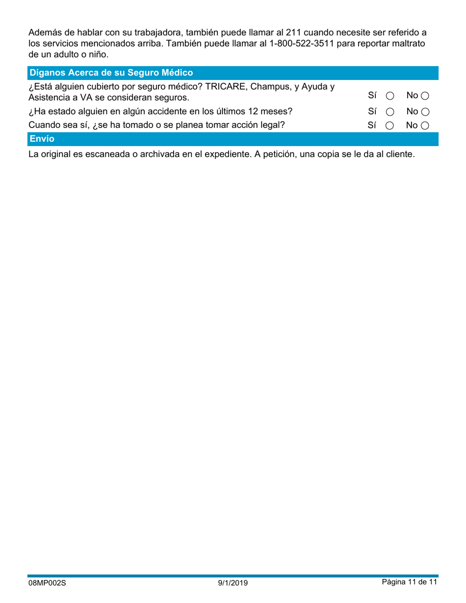 Formulario 08MP002S Informacion De Elegibilidad Para Beneficios - Oklahoma (Spanish), Page 11