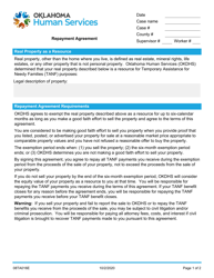 Form 08TA016E Repayment Agreement - Oklahoma