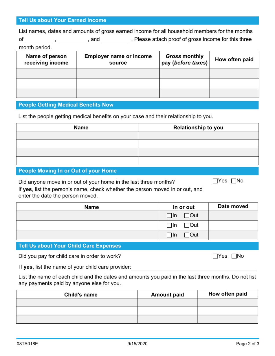 Form 08TA018E (CM-5) Continued Medical Benefits Reply Form - Oklahoma, Page 2