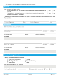 Form 08TW002E TANF Work/Personal Responsibility Agreement - Oklahoma, Page 2