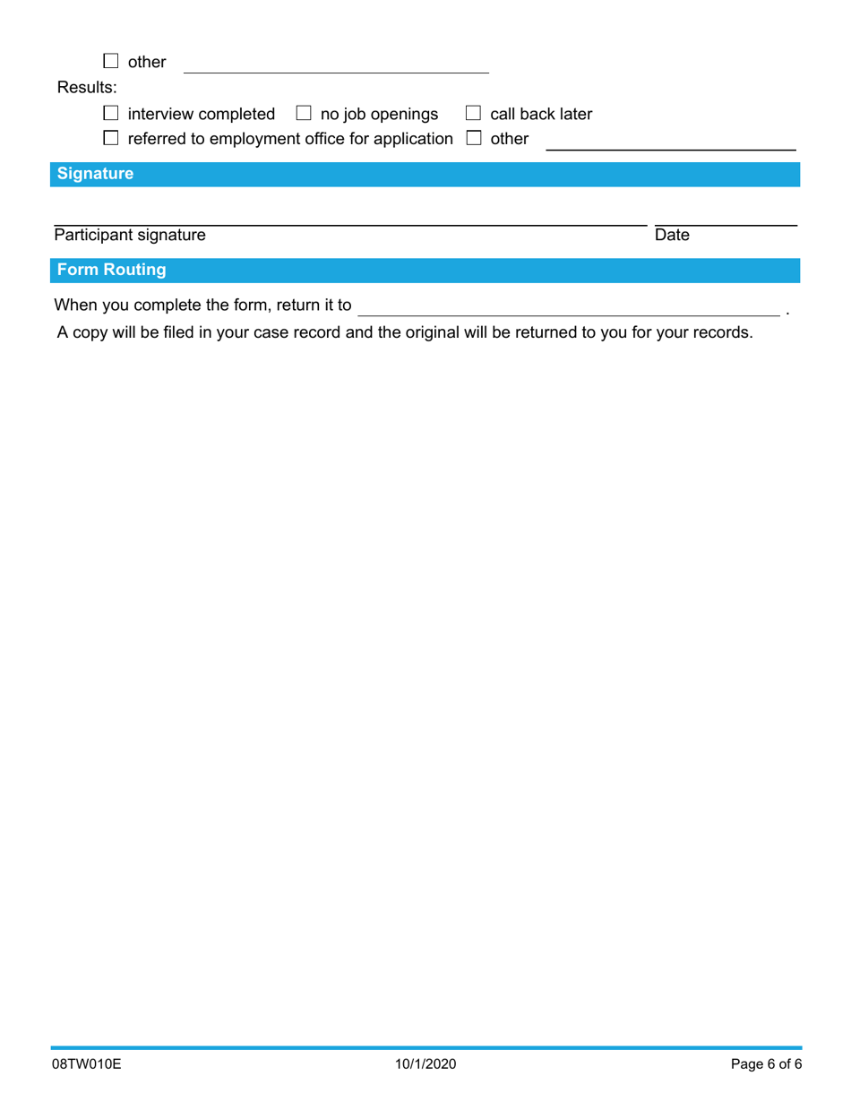 Form 08TW010E Employer Contact List - Oklahoma, Page 6