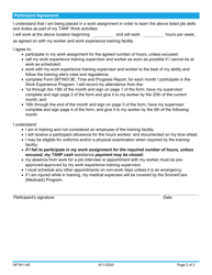 Form 08TW114E (TW-14-A) For-Profit Participant Agreement - Work Experience Program - Oklahoma, Page 2