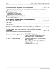 Form 11PE002E (EAP-1) Employee Satisfaction Survey - Oklahoma, Page 2