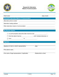 Document preview: Form 13HI006E (HIPAA-006; 08HI006E) Request for Alternative Means of Communication - Oklahoma