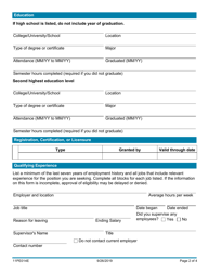 Form 11PE014E Application for Temporary Employment (999) - Oklahoma, Page 2