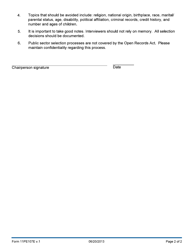 Form 11PE107E Employment Interview Checklist - Child Welfare Specialist - Oklahoma, Page 2