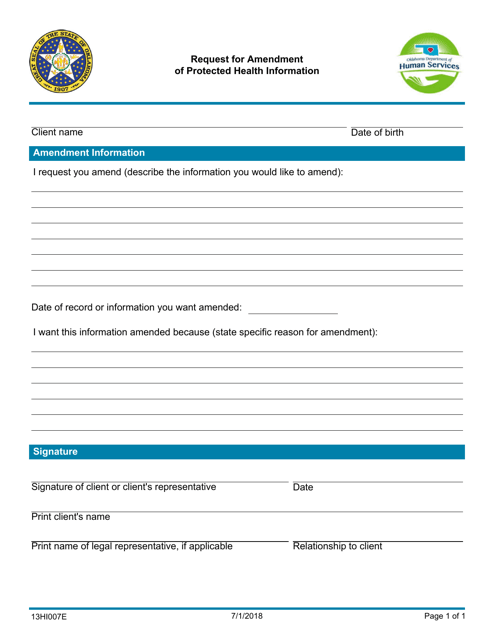 Form 13HI007E (HIPAA-007; 08HI007E)  Printable Pdf