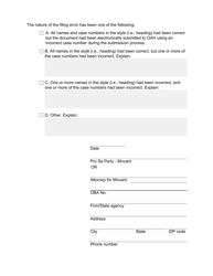 Form 13LE010E Notice of Erroneous Filing - Movant - Oklahoma, Page 2