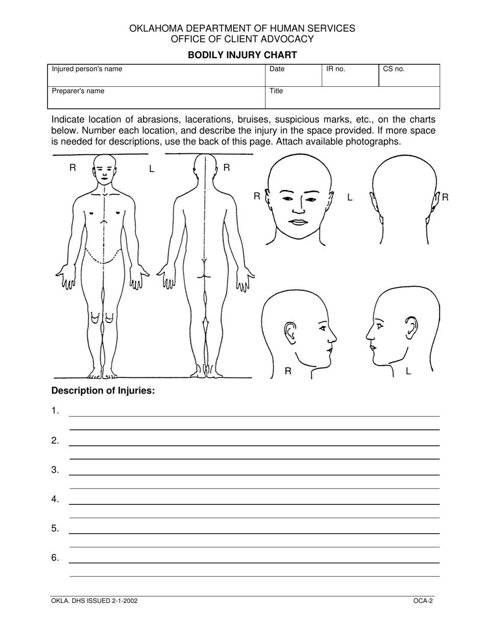 Form 15IV002E (OCA-2) Download Printable PDF or Fill Online Bodily ...