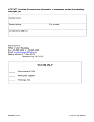 Form 15IV011E (OCA INV-2) Designation of Contact Person for Client Investigations - Oklahoma, Page 3