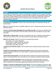 Form 15GR010E (OCA-GR-6) Quarterly Grievance Report - Oklahoma