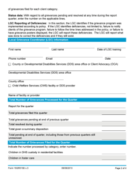 Form 15GR010E (OCA-GR-6) Quarterly Grievance Report - Oklahoma, Page 2