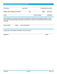 Form 19AD005E (07LC111E) Criminal History Record Dispute Resolution - Oklahoma, Page 2