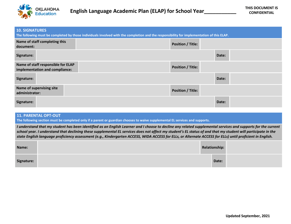 English Language Academic Plan (Elap) - Oklahoma, Page 4
