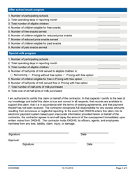 Form 23CD006E (CDU-SNP-1) Reimbursement Claim - School Nutrition Programs - Oklahoma, Page 2
