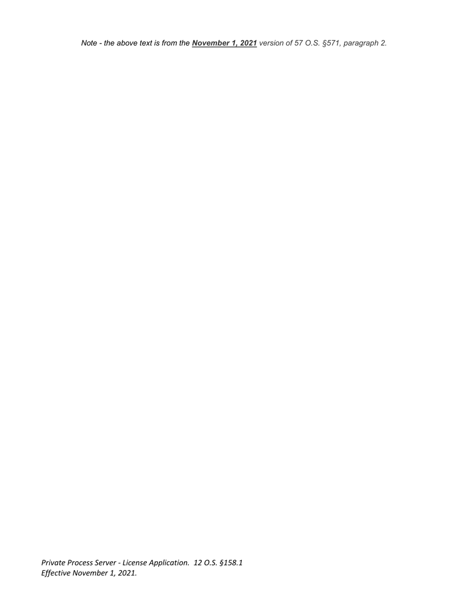 Application for Statewide License - Private Process Server - Oklahoma, Page 5