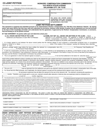 Document preview: Form CC-JOINT PETITION Joint Petition Settlement - Oklahoma