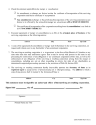 SOS Form 0025 Certificate of Merger or Consolidation (Oklahoma Corporation Into Foreign Corporation) - Oklahoma, Page 2